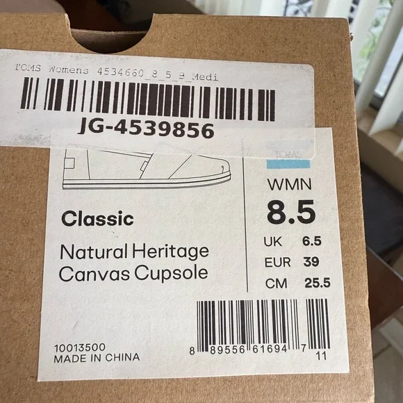 NWT TOMS Nautural Heritage Canvas Cupsole - Picture 5 of 6